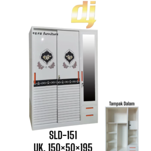 lemari pakaian plat besi pintu sliding sld 151 lemari pakaian sliding minimalis
